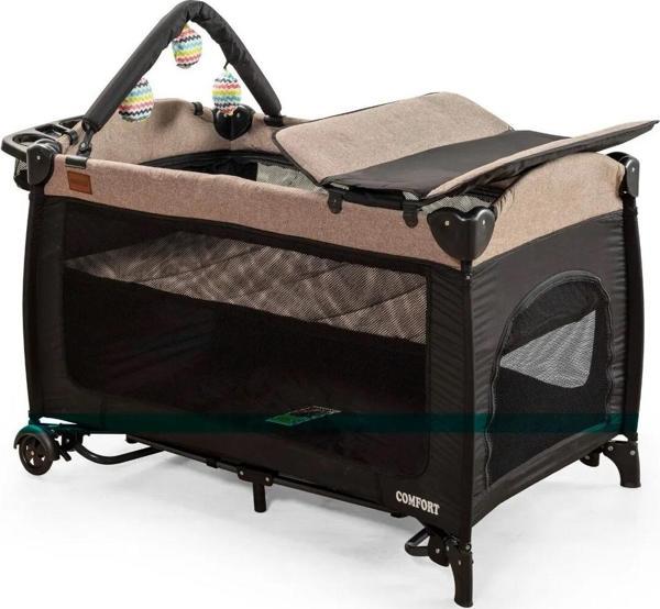 Mcn Comfier Park Yatak Sallanır Cibinlikli Oyun Parkı Beşik 70x110 Cm - Image 1