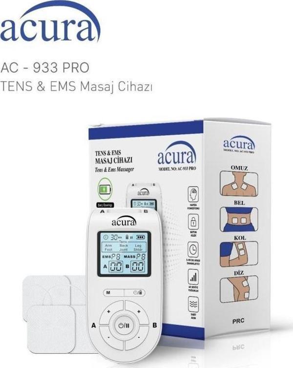 Acura AC-933 PRO Şarj Edilebilir Çift Kanallı 22 Programlı Profesyonel Tens Cihazı - Image 1