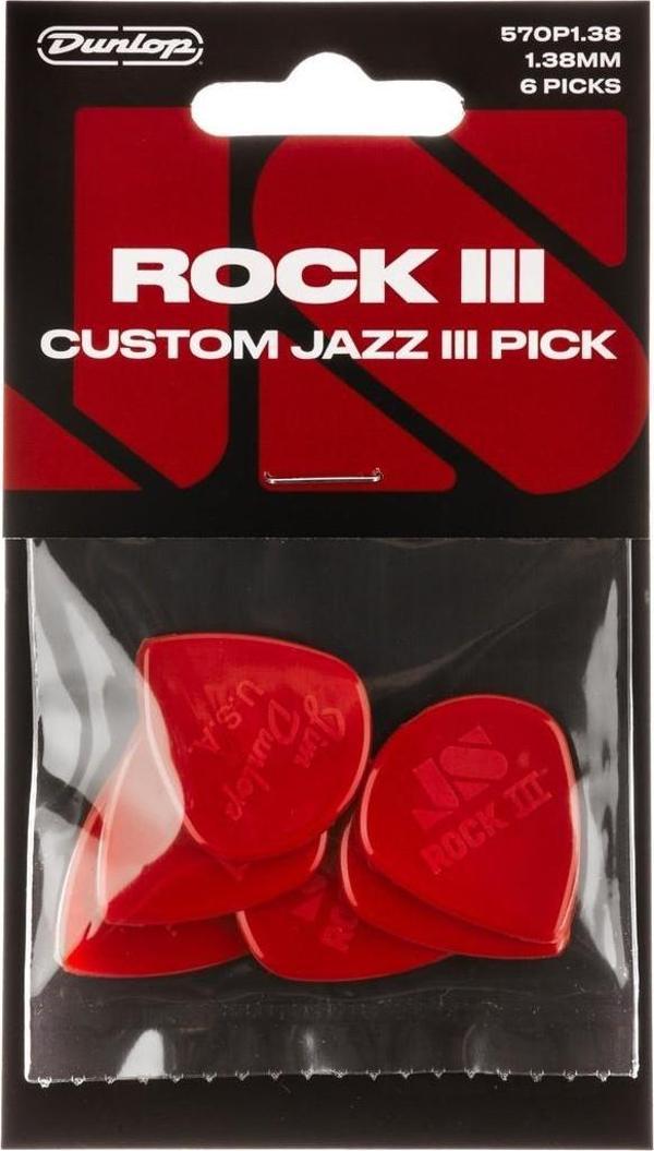 Jim Dunlop 570P138 Rock III Nylon Custom Jazz III Pena (6'lı Paket) - Image 1
