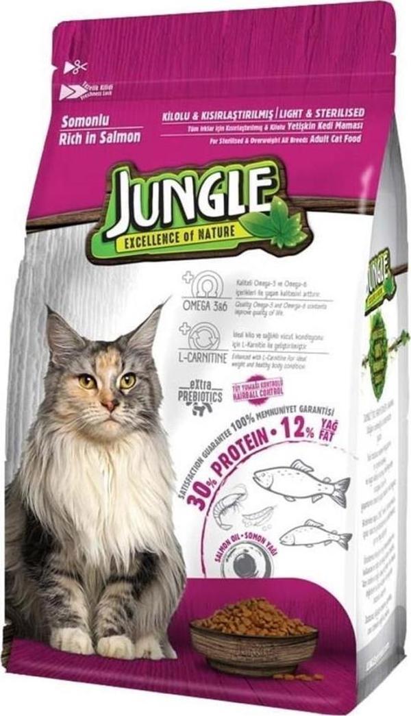 Jungle Sterilesed Somonlu Kısır Kedi Maması 1,5 Kg - Image 1