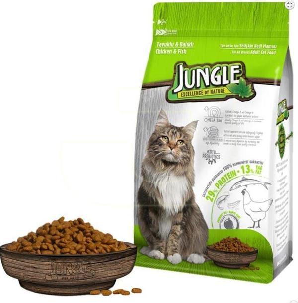 Jungle Tavuklu Balıklı Kedi Maması 1,5 kg - Image 1