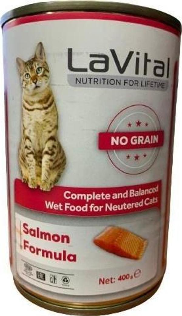 LaVital Püre Somon Etli Kısırlaştırılmış Kedi Konservesi 400 Gr - Image 1