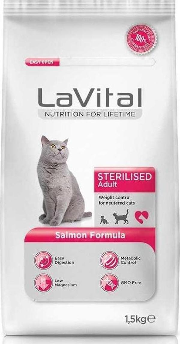 LaVital Sterilised Somonlu Kısır Kedi Maması 1,5 Kg - Image 1