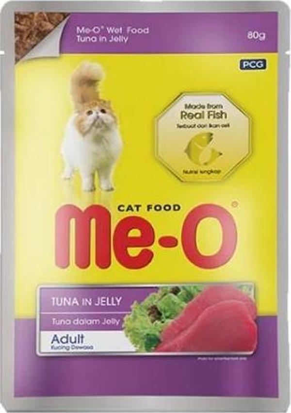 Me-O Pauch Jöle İçinde Parça Ton Balıklı Kedi Konserve Mama 80 gr - Image 1