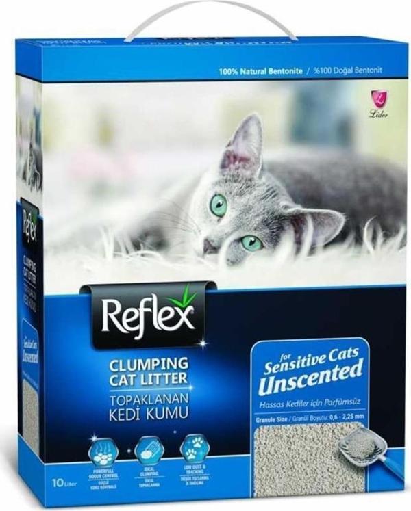 Reflex Hassas Kediler için Kokusuz Süper Hızlı Topaklanan Kedi Kumu 10lt MAVİ - Image 1