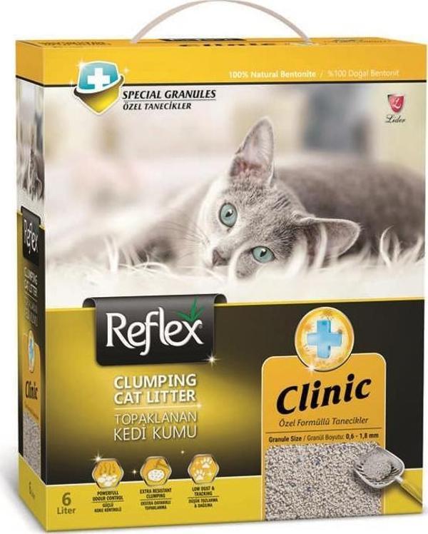 Reflex Klinik Özel Tanecik Formüllü Süper Hızlı Topaklanan Kedi Kumu 6lt SARI - Image 1