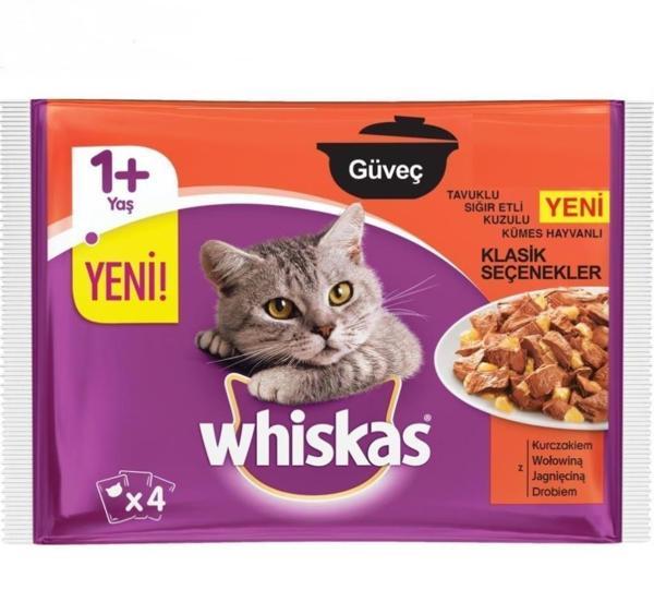 Whiskas Pouch Güveç Klasik Seçenekler Kedi Konservesi 4 x 85 Gr - Image 1