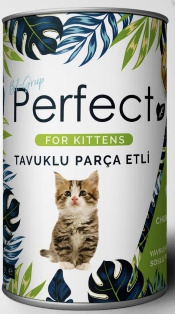 Perfect Kitten Chicken Tavuk Eti Parçacıklı Yavru Kedi Konservesi 400 Gr - Image 1