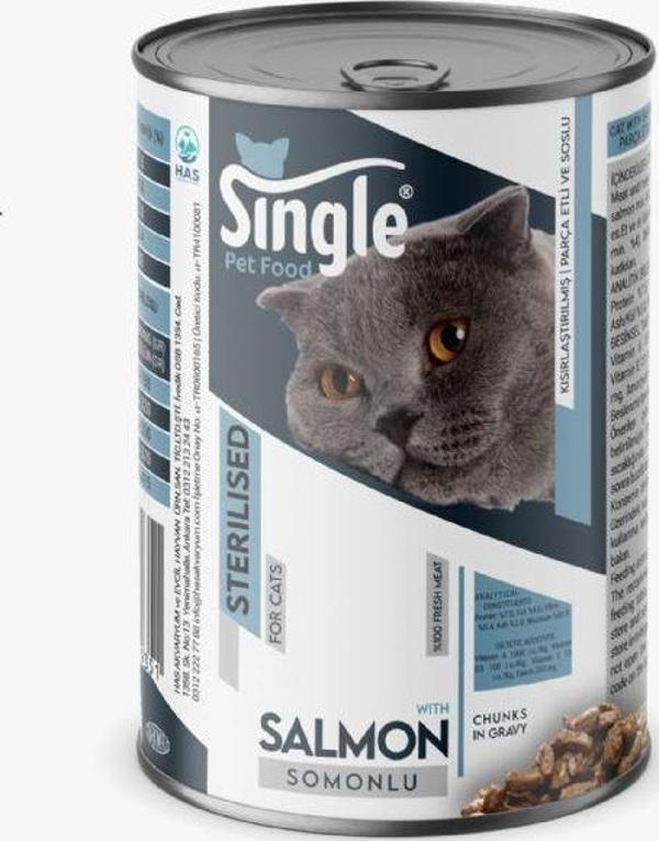 Single For Cats Somonlu Sterilized Kedi Konservesi 400gr - Image 1