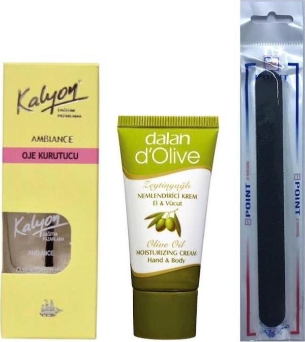 Kalyon Oje Kurutucu Fırçalı + Dalan Krem 20 Ml + Tırnak Törpüsü  - Image 1