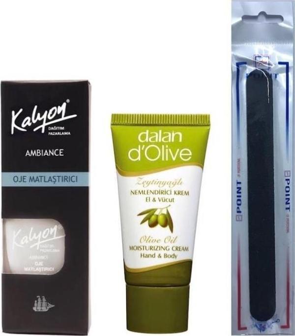 Kalyon Oje Matlaştırıcı + Dalan Krem 20 Ml + Tırnak Törpüsü  - Image 1