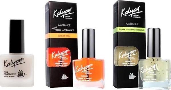 Kalyon Tırnak Sertleştirici+Tırnak Bakım Yağı+Tırnak Eti Peeling 3'Lü Set - Image 1