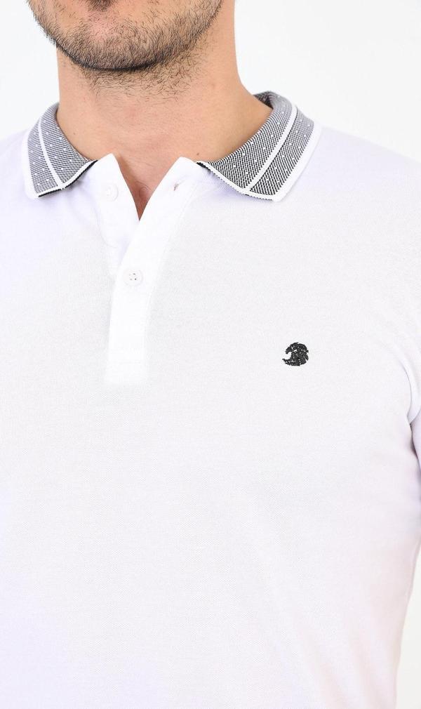 Kmk Kombin Erkek Polo Yaka Çizgi Detaylı Kısa Kollu Tişört - Image 1