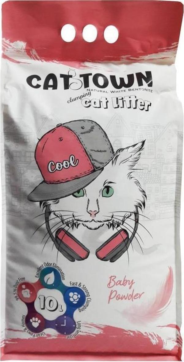 Cat Town Topaklaşan Kedi Kumu Bebek Pudralı İnce Taneli 10 Lt - Image 1