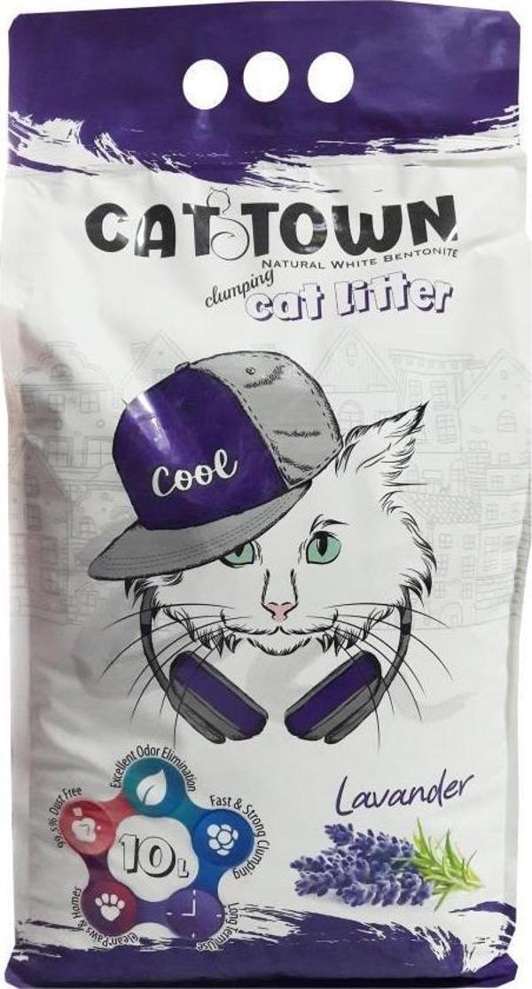 Cat Town Topaklaşan Kedi Kumu Lavanta İnce Taneli 10 Lt - Image 1