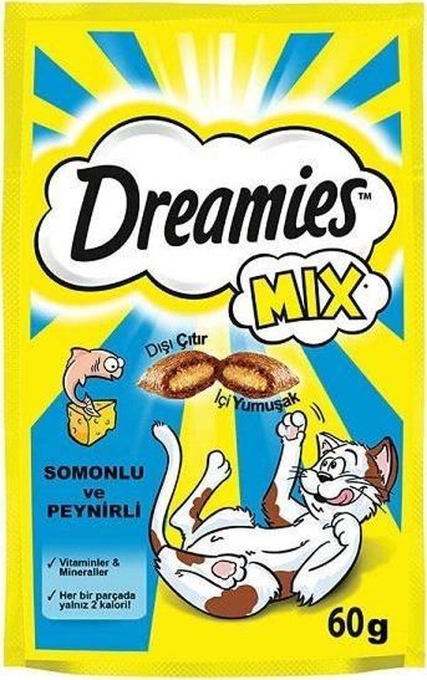 Dreamies Kedi Ödülü Mix Somonlu Tavuklu Peynirli 60 gr - Image 1