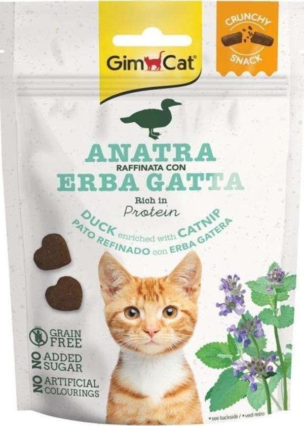 Gimcat Crunchy Snacks Duck & Catnip Tahılsız Kedi Ödülü 50 gr - Image 1