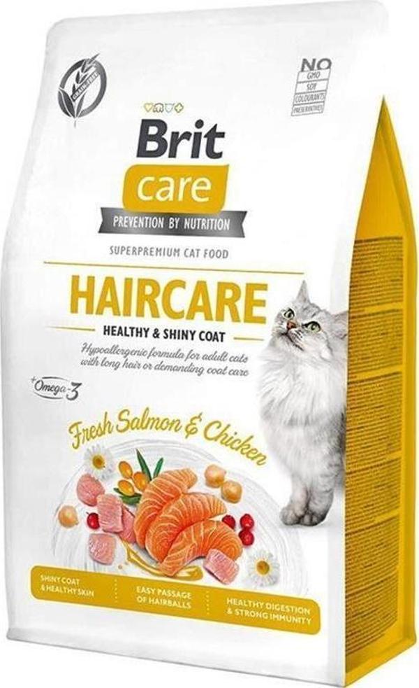 Brit Care Haircare Somon ve Tavuk Deri ve Tüy Sağlığı Tahılsız Kedi Maması 2 Kg - Image 1