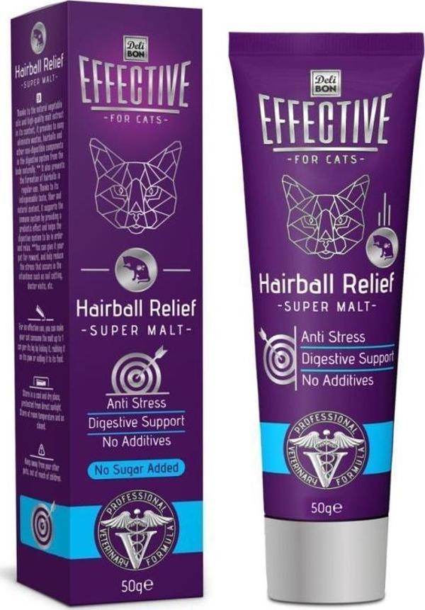 Effective Hairball Relief Super Kedi Tüy Yumak Engelleyici Malt 100gr - Image 1