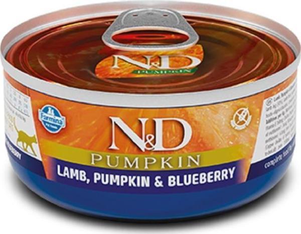 N&D Balkabaklı Kuzu Etli Yaban Mersinli Kedi Konservesi 70 Gr - Image 1