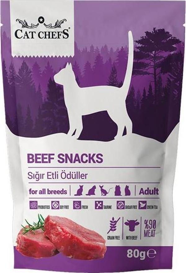 Cat Chefs Beef Snacks 80 gr (Sığır Etli Kedi Ödülü) - Image 1
