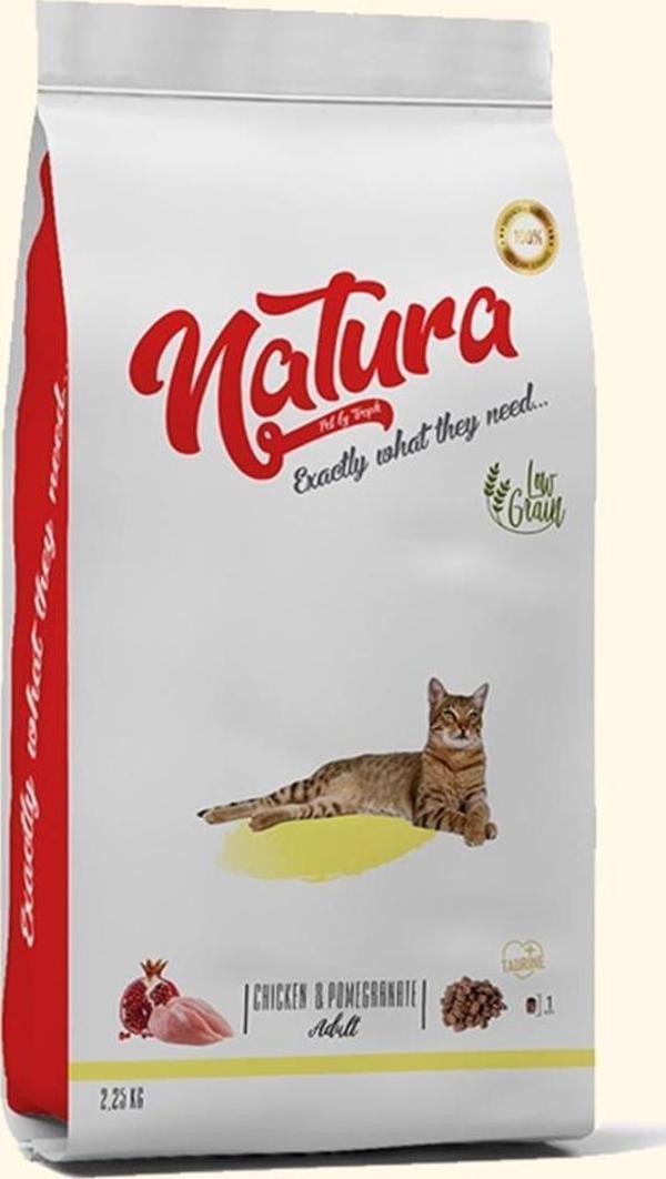 Natura Tavuklu ve Narlı Düşük Tahıllı Yetişkin Kedi Maması 2,25kg - Image 1
