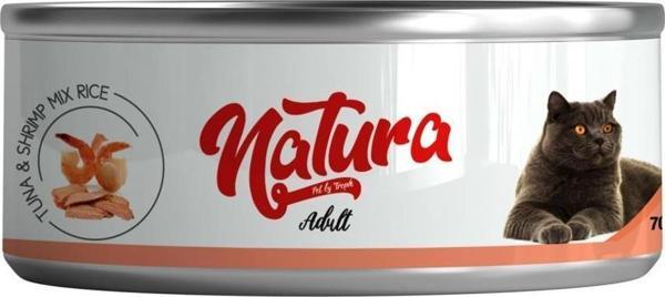 Natura Ton Balığı & Karides, Jöle İçinde Pirinçli Kedi Konservesi 70Gr - Image 1