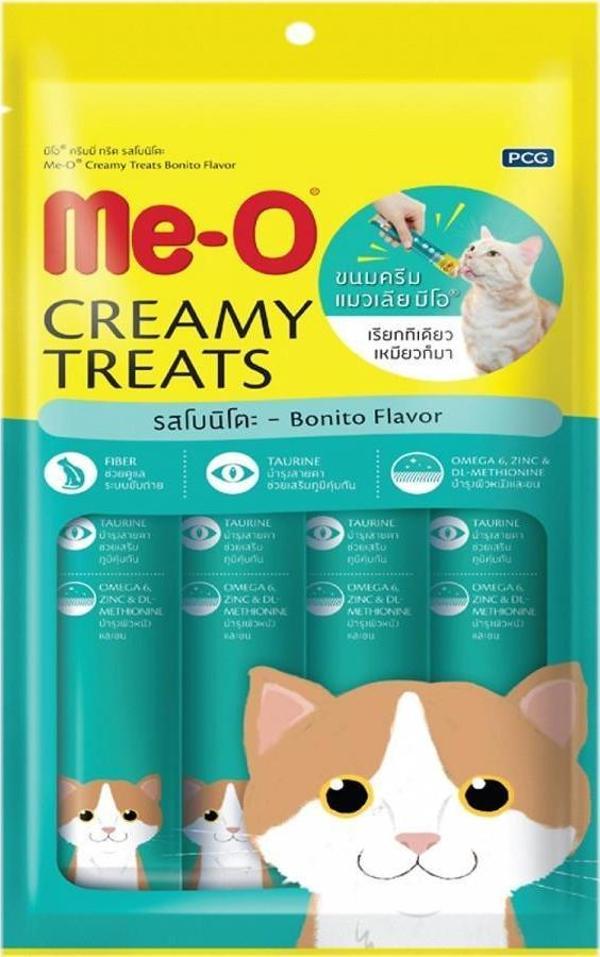 Me-O Creamy Çizgili Orkinos Balıklı Kedi Ödül Maması 15 gr x 4 - Image 1