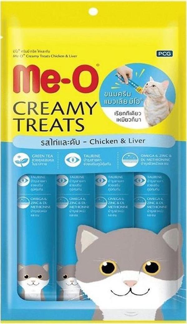 Me-O Creamy Treats Tavuk Ve Ciğerli Kedi Ödül Maması 15 gr X 4 - Image 1