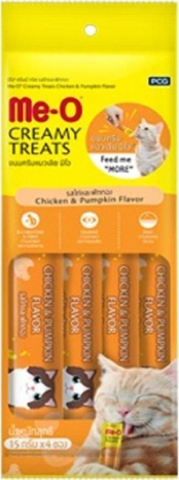 Me-O Creamy Treats Tavuk, Balkabaklı Kedi Ödül Maması 15 gr x 4 - Image 1