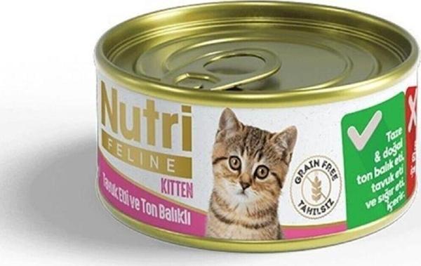 Nutri Feline Tahılsız Tavuklu Ton Balıklı Yavru Kedi Konservesi 85 Gr - Image 1