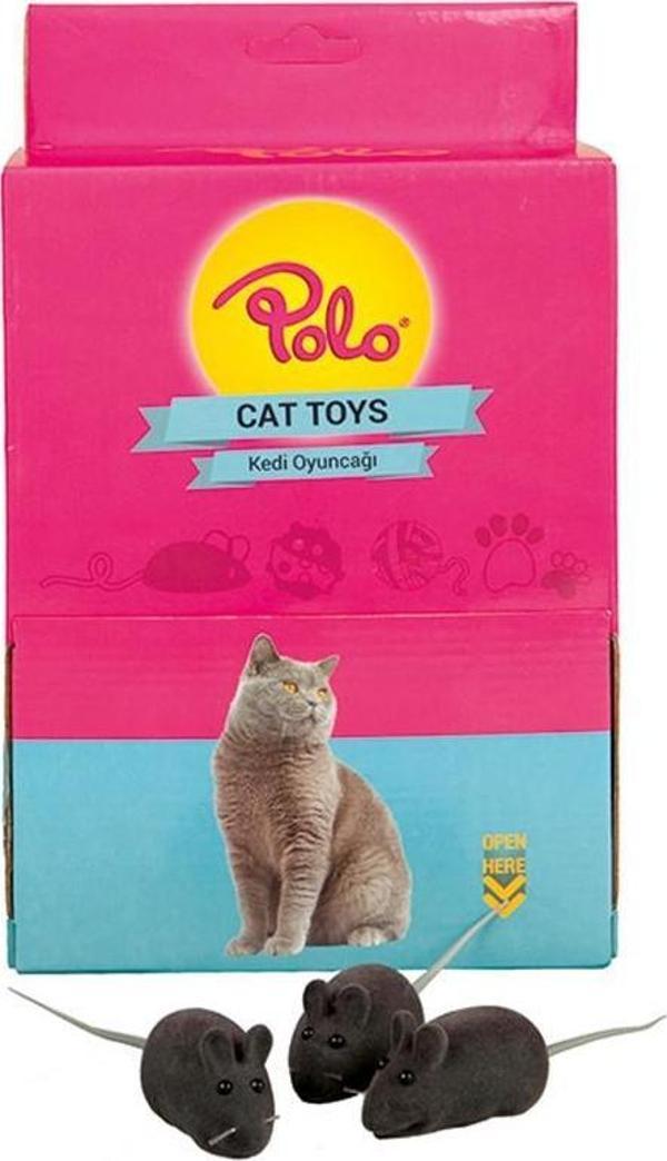 Polo Gri Fare Kedi Oyuncağı 5 Cm 1 Adet - Image 1