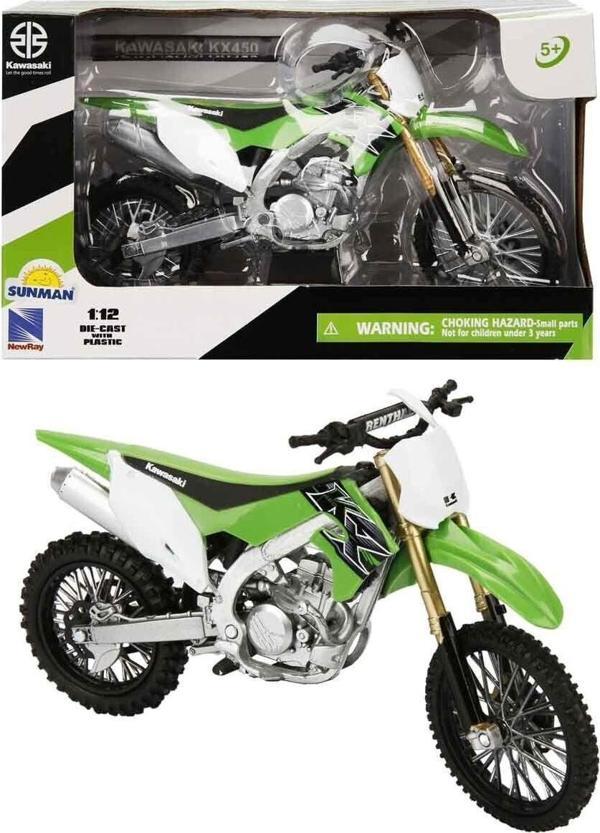57483 SUN- Kawasakı  KX450 Yeşil 1:12 - Image 1