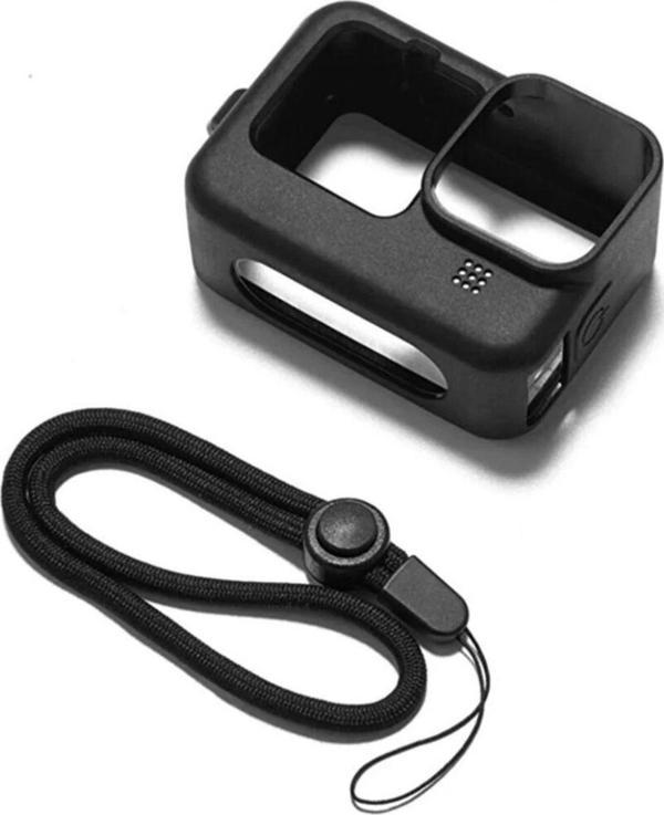 Knmaster Gopro Hero 9-10-11-12 Black Uyumlu Silikon Kılıf + Taşıma Bilekliği - Image 1