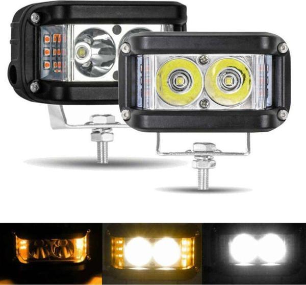 Knmaster Off Road Led Lamba Turuncu Çakarlı Beyaz Ledli 3 Fonksiyonlu 5,5 X 10 Cm 4 Adet - Image 1