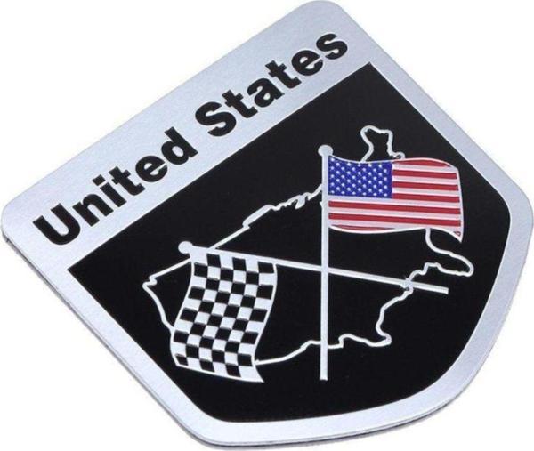 Knmaster United States Çift Bayraklı Metal Etiket Arma - Image 1