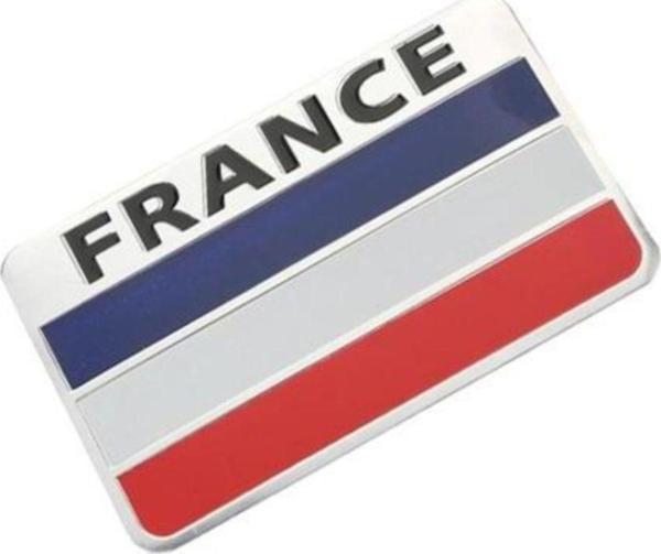 Knmaster Fransa Bayrağı Tasarımlı Alüminyum Sticker Etiket - Image 1