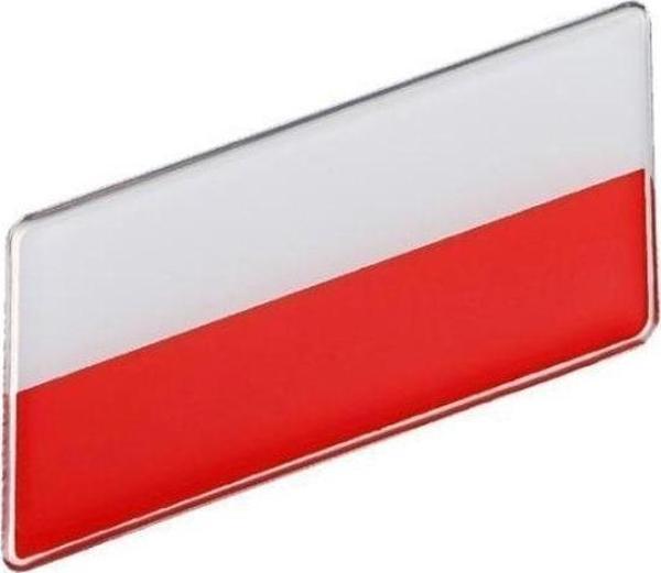 Knmaster Polonya Bayrağı Tasarımlı Damlalı Alüminyum Sticker Etiket - Image 1