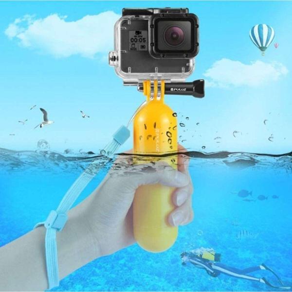 Gopro Puluz Hero Uyumlu Bobber Şamandıra Su Altı Monopod - Sarı - Image 1