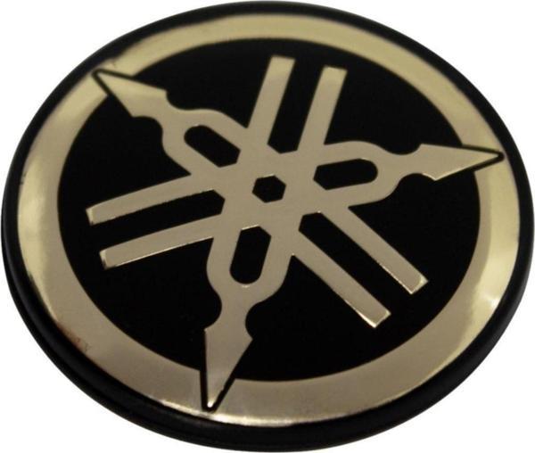 Knmaster Yamaha Logo Yuvarlak Alüminyum Sticker Etiket Altın - Image 1
