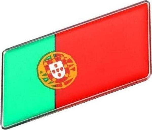 Knmaster Portekiz Bayrağı Tasarımlı Damlalı Alüminyum Sticker Etiket - Image 1