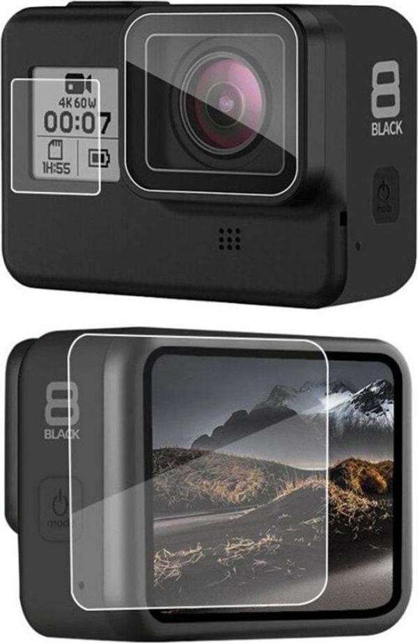 Knmaster Gopro Hero 8 Uyumlu Ekran Ve Lens Koruyucu Film - Image 1