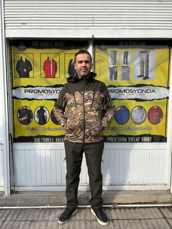 Ahsen Export Kamuflaj Desen Soft Jel Su Geçirmez Mont Ve Pantolon Alt Üst Takımı Su İtici Özellikli - Image 1