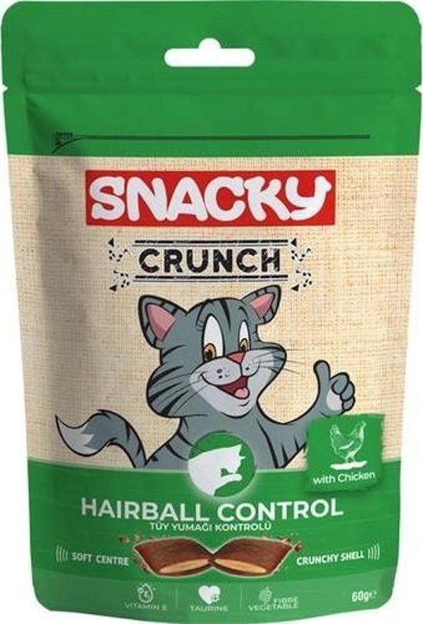 Snacky Kedi Crunch Ödül Hairball Control Tavuk 60gr - Image 1