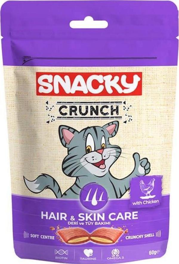 Snacky Kedi Crunch Ödül Hair-Skin Tavuklu 60gr - Image 1