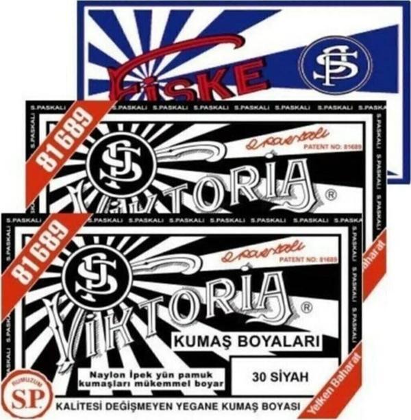 Victoria 2 Adet Siyah Kumaş Boyası + 1 Adet Fiske(Sabitleyici) - Image 1