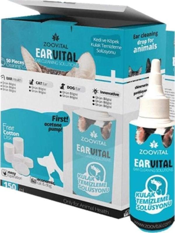 Zoovital Ear Vital Pamuk Hediyeli Kulak Temizleme Solüsyonu 150 ml - Image 1