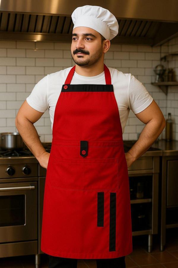 Ahsen Export Boydan Askılı Cepli Servis Önlüğü - Image 1