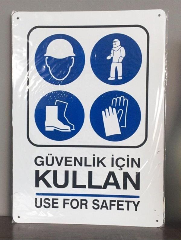 İzmir Fırça Pvc Iş Güvenliği Ve Uyarı Levhası (Koruyucu Malzeme 25,5X 36 Cm) - Image 1