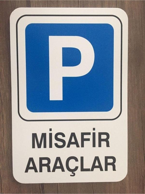İzmir Fırça Pvc Iş Güvenliği Ve Uyarı Levhası (Misafir Araçlar 16 X 24 Cm) - Image 1